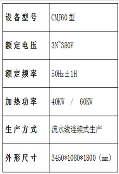 膨化設備參數